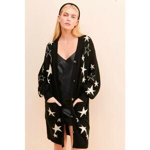 Anthropologie Flat White Stars Longline Cardigan Ret. $140
